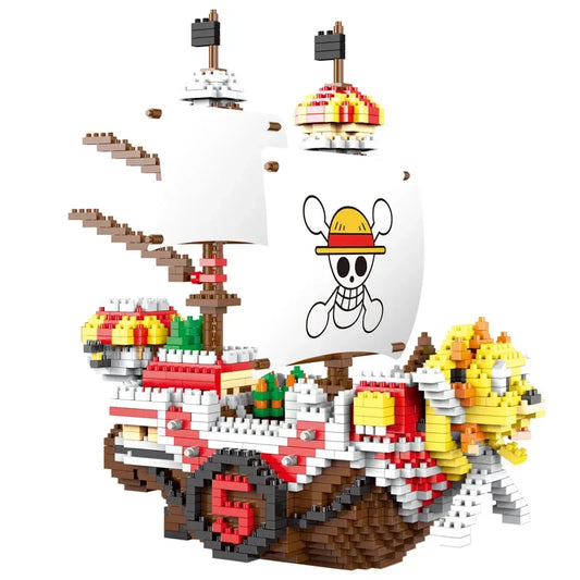 2247pcs+ Anime One Piece Building Blocks – Thousand Sunny Pirate Ship with Luffy &amp; Tony Chopper Micro Figures