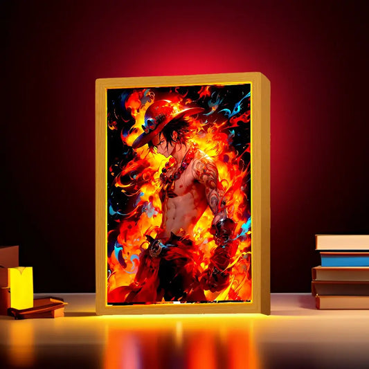 Anime Figure One Piece Light Painting Photo Frame