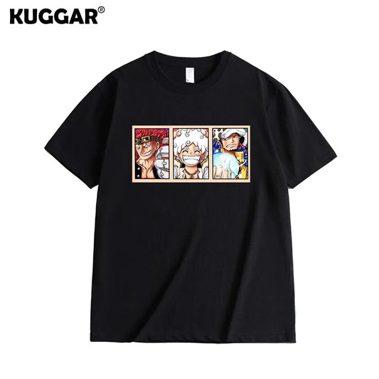 ONE PIECE Versatile Men’s &amp; Women’s T-Shirts – Loose Fit, Short Sleeves, Large Size Casual Wear