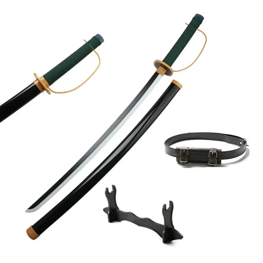 Roronoa Zoro Katana Anime Cosplay Wooden Sword Toy – Shanks Weapons Props with Belt &amp; Holder