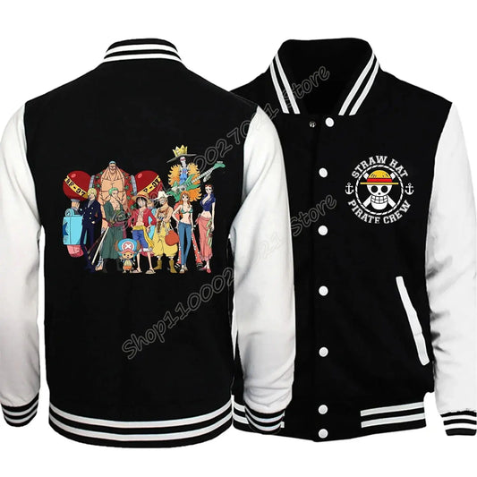 One Piece Baseball Uniform Jacket – New Luffy Anime Coat for Adults