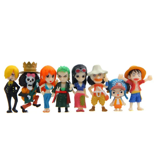 8pcs/set Anime One Piece Cute Action Figure Toy