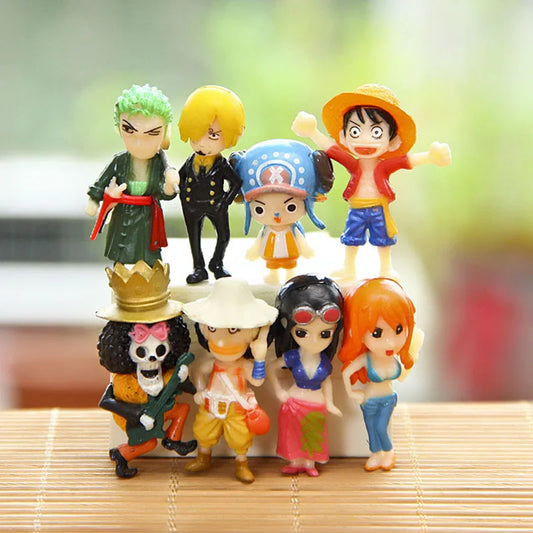 8pcs/set Anime One Piece Cute Action Figure Toy