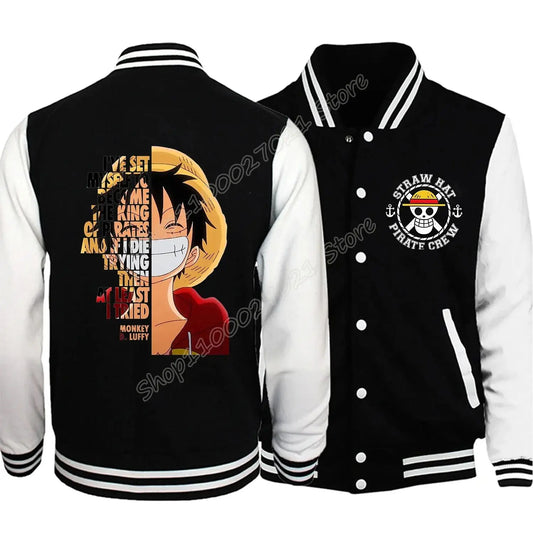 One Piece Baseball Uniform Jacket – New Luffy Anime Coat for Adults